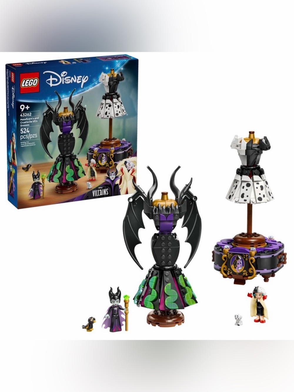Lego Disney Villains Princess Maleficent’s Cruella De Vil’s Dresses 43262 NEW
